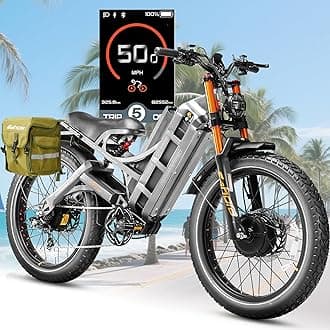 eAhora Romeo Pro 3/2 [2026] 46-50 Mph Electric Bike for Adults, Peak 5600W Dual Motor Ebike, 60V/52V 80Ah/70Ah 250 Miles Long Range E Bike, 26”*4.0 Fat Tire Air Full Suspension Off-Road E-Bike