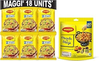 MAGGI 2-minute Instant Noodles, 1.2kg (18 pouches x 70g each) + Maggi Masala-Ae-Magic,120 g (20 Sachets)