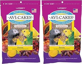 LAFEBER'S Fruit Delight Avi-Cakes Pet Bird Food, Made with Non-GMO and Human-Grade Ingredients, for Parrots (8 oz Pack of 2)