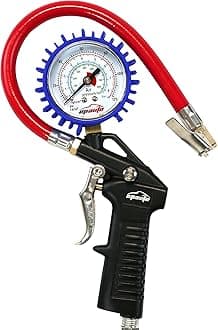 Heavy Duty 120 PSI Tire Inflator Gauge with Hose and Quick Connect Plug