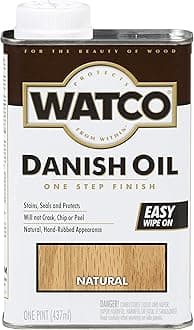 Watco 242219 Danish Oil Wood Finish, Low VOC, Pint, Natural