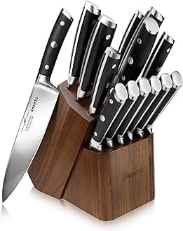 Japanese Kitchen Knives 14-Piece with Block Kitchen Knife Set High Carbon German Stainless Steel Knife Set with Removable Knife Block and Ergonomic Handle