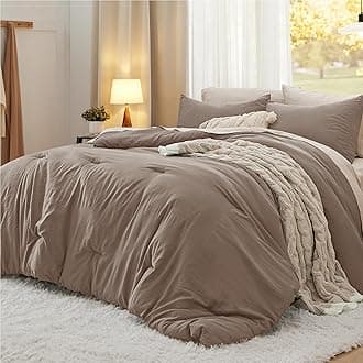 Bedsure King Comforter Set, Brown Soft Prewashed Bedding for All Seasons, 3 Pieces GentleSoft™ Bed Set, 1 Lightweight Comforter (104"x90") and 2 Pillowcases (20"x36")