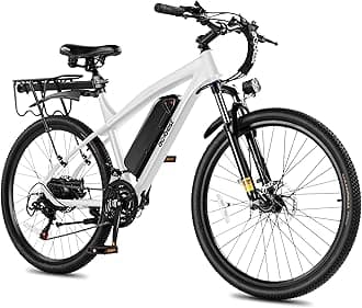 Race 27.5" /26" Electric Bike for Adults，Peak 1200W/1000W，21-Speed Ebike, Up to 28MPH/22MPH, 40-55Miles Commuting Mountain Electric Bicycle with Fork Suspension