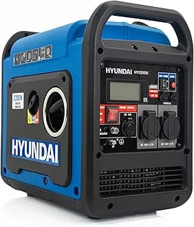 Hyundai 2200W / 2.2kW Portable Petrol Inverter Generator – Lightweight, Quiet & Fuel-Efficient Power Source with Pure Sine Wave Output for Camping, Caravans & Outdoor Use