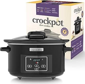 Crock-Pot Lift & Serve Digital Slow Cooker with Hinged Lid and Programmable Countdown Timer, 4.7 Litre, CSC052,220/240 volt (Will not work in USA or CANADA)