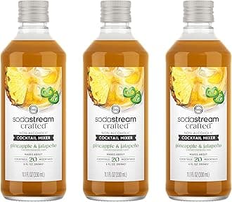 Crafted Cocktail Mixers: Pineapple Jalapeno Flavor, Non-alcoholic mixers expertly crafted for sparkling cocktails & mocktails, 11.1 FL OZ (Pack of 3)