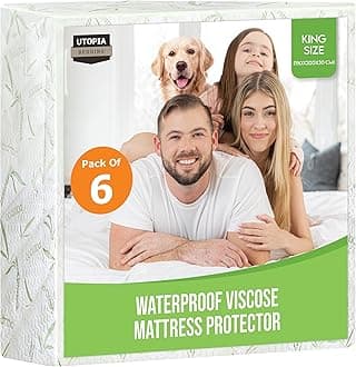 Utopia Bedding Waterproof Viscose Mattress Protector, King Bed Size (Pack of 6-150 x 200 x 30 cm), Premium Viscose Mattress Cover, OEKO-Tex Certified, Machine Washable Mattress Protector