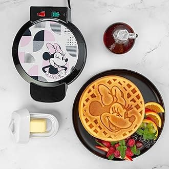 Disney Minnie Mouse Waffle Maker – Non-Stick Round Waffle Iron – Easy to Use and Clean