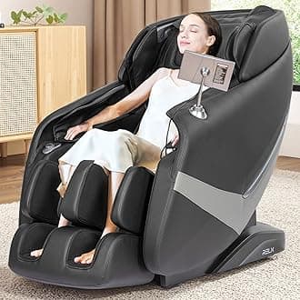 RELX 2025 Massage Chair Full Body, Zero Gravity Airbag Shiatsu Massage Chair with SL-Track, Heating, AI Control, Body Scan, 13 Modes, Foot Rollers, and Deep Yoga Stretch (Black)