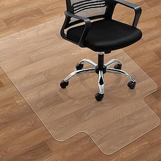 SHAREWIN Office Chair Mat for Hard Wood Floors, 120x90 cm with Lip Heavy Duty Anti-Slip Hardwood Floor Protector Rug, Easy Clean