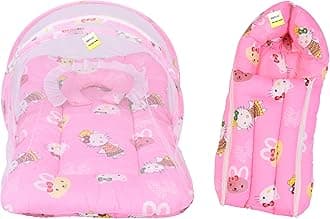 Babloo Baby Bed New Born Baby Bedding Set | Mosquito Net | Sleeping Bag | Mattress | Carry Bag | Essentials Combo | Cotton | Infants | Boys & Girls | Beds | Cot Mattresses (0-6 Months)