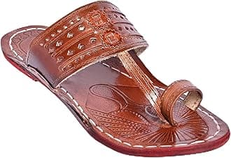 Royal Khwaab Men's Daily/Casual/Ethnicwear Slip-on Brown Color Flat Handmade Kolhapuri Chappal (Brown