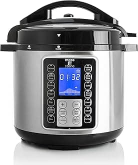 Moss & Stone Electric Pressure Cooker with Large LCD Display, Multi-Use 6 Quart Pot, 14-in-1 Cooker & Maker: Slow, Rice, Steam, Saute, Yogurt, Egg, Warmer