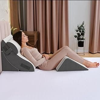 Kolbs 4pcs Orthopedic Bed Wedge Pillow Set for After Surgery, Sleep Apnea Pillow | Stylish Plush Velvet Cover | Deluxe Cushion Set for Sleeping and Acid Reflux, Sleep Apnea Devices (4 Piece Wedge Set)