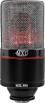 990 Condenser Microphone for Podcasting, Singing, Home Studio Recording, Gaming & Streaming | Red LED lights | XLR | Large Diaphragm (Blaze)