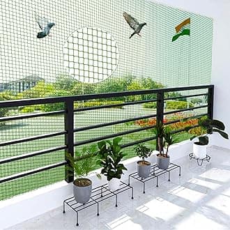 Mr. Right Pigeon Nets for Balconies (4X12 Ft, Green), Anti Bird Control Net, Heavy Duty HDPE Mesh Net for Balconies (4X12 Ft), Installation Kit Included