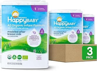 Organics Stage 1 A2 Infant Formula, 0 12 Months, Milk Based Organic Baby Formula Powder with A2 Milk, Probiotics & Prebiotics for Immune & Digestive Support, 22.9 Ounce (Pack of 3)