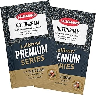 LalBrew Nottingham Brewing Yeast (2 Pack) - Make Beer at Home - 11 g Sachets - Saccharomyces cerevisiae - Sold by CAPYBARA Distributors Inc.