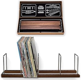 Optage Audio 100-150 Record Holder, Vinyl Record Storage, Vinyl Record Organizer, Record Stand for Vinyl Record, LP Storage, Record Holder for Albums, Solid Walnut