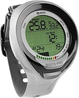 MaresPuck Pro+ Wrist Dive Computer | Ultra Flat Design Watch-Style One Button Control Underwater Scuba Diving Computer, Grey/Black