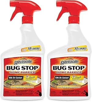 Bug Stop Home Barrier, Kills Ants, Roaches and Spiders On Contact, Indoor and Outdoor Insect Control, 32 fl Ounce Ready-to-Use Spray (Pack of 2)