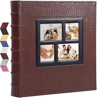 Vienrose Photo Album for 600 4x6 Photos Leather Cover Extra Large Capacity for Family Anniversary Baby Vacation (Brown)