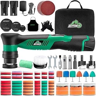 BATOCA S5 Cordless Car Buffer Polisher Sander Dual Action & Rotary Polishing Machine 1/2/3 Inch Polishing Pads for Car Detailing,6 Variable Speeds 2000-5500RPM,Mini Polisher for Car Motorcycle Polish