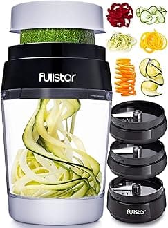Spiralizer for Vegetables - Vegetable Slicer - Zucchini Courgette Spiralizer Zoodles Noodles Spaghetti Maker - Veggie Veg Carrot Cucumber Slicer Spiral Cutter - Kitchen Tools & Gadgets (6-in-1)