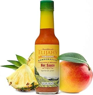 Pineapple-Mango Habanero Hot Sauce, Gourmet Hot Sauce Made with Fresh Fruit for Vibrant Flavor and Roasted Yellow Habanero Peppers - A Mild sweet heat.