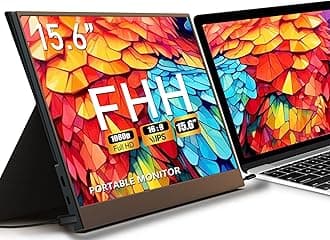 Portable Monitor for Laptop, Metal 15.6'' FHD 1080P Laptop Screen Extender HDMI USB C- Plug & Play Cover Speaker Laptop Monitor Extender for Wins,Mac,Phone,Switch,PS4/5