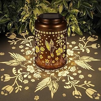 Solar Lanterns Outdoor Waterproof Hummingbird Garden Decor Gifts for Women Mom Grandma Hanging Solar Lights Metal Solar Decoration Outside for Yard, Patio, Backyard, Porch