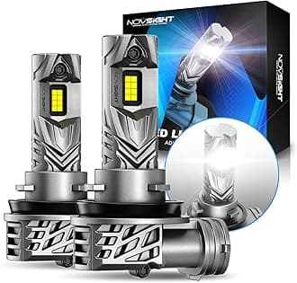 H11 Bulbs 48000LM 600% Brightness H8/H9 1:1 Mini Size Fog Light Bulb Set 6500K Cool White, Pack of 2