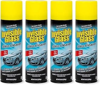 91164-4PK Premium Aerosol Glass Cleaner Spray for Car Windshields and Windows, Automotive and Home Window Cleaner, Streak-Free, Ammonia-Free, Tint-Safe – 19 oz (Pack of 4)