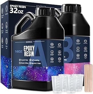 Epoxy Resin 32OZ - Crystal Clear Epoxy Resin Kit - No Yellowing No Bubble Casting Resin for Art Crafts, Jewelry Making, Wood & Resin Molds(16OZ x 2)