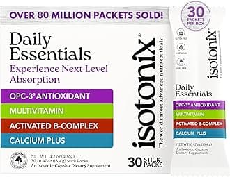 Isotonix® Daily Essentials Multivitamin Powder Packets – 4-in-1 Formula with Multivitamin, Activated B-Complex, Calcium Plus & OPC-3 with Pycnogenol® – Isotonic Delivery – Gluten Free-30 Packets