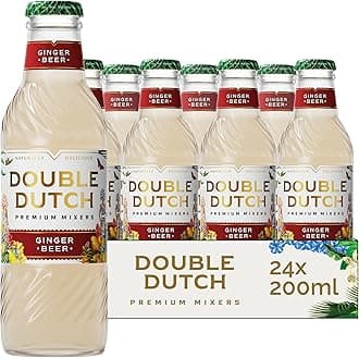 Double Dutch Ginger Beer | Blend of 3 Fiery Gingers | 100% Natural Ingredients | Gluten Free, Vegan Friendly Premium Soft Drink & Mixer Perfect For Rum & Cocktails | 24 x 200ml Bottles