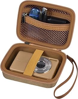 Case Compatible with VAHOIALD FHD 1080P Digital Camera/for CAMKORY Digital Point and Shoot/for Kodak PIXPRO FZ45-BK 16MP Vlogging/for IWEUKJLO/for Nsoela, Holder for SD Card More (Dark Brown)