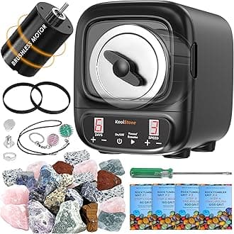 C1 Pro Max Professional Rock Tumbler Kit - Large 3LB Capacity & Brushless Motor, Up to 6X More Noise Cancelling, Ultra Quiet Rotary Polisher with Full Accessories, Ideal for Adults Kids