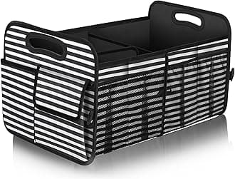 Femuar Car Trunk Organizer,Car Storage Organizer with 72L Large Capacity Waterproof Collapsible and 11 Pockets,Trunk Organizer for Car Suv/Jeep/Sedan, Large Size, Stripe