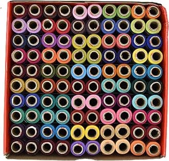 HUNNY- BUNCH Premium Madura Coats Spade Poly - Polyester Sewing and Tailoring Thread 2 Ply (180 Meters of Each Tube - 100 Tubes Per Box) Multicolored (2001L)