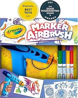 Marker Airbrush Spray Art Kit, DIY Marker Art Set for Kids, No Batteries Required, Toys for Kids, Gift for Boys & Girls, 6+