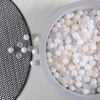 GOGOSO Ball Pit Balls Plastic Playballs for Baby Toddlers Kids Boys Girls Playhouse Decor Play Pool Fun Phthalate-Free BPA-Free Bath Toy White Beige Transparent,100 Balls