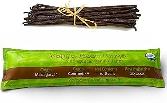 Vanilla Bean Kings 10 Organic Madagascar Vanilla Beans Whole Grade A Vanilla Pods for Vanilla Extract and Baking