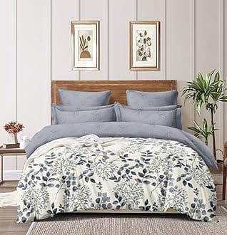 COZY FURNISH Super Soft Brushed Microfiber Cotton 3 Layer Breathable Double Dohar Lightweight Bed Dohar 84X96(Inches) 213X243(CM) Flannel Dohar Throws for Bed (Cream Leaf)