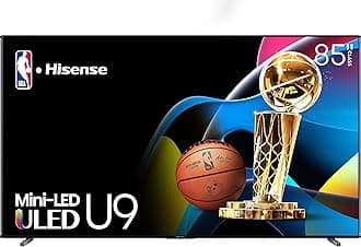 Hisense 85-Inch Class U9 Series Mini-LED ULED 4K UHD Google Smart TV (85U9N) - QLED, Native 144Hz, Full Array Local Dimming, Game Mode Pro, Alexa Compatibility, 480 Motion Rate
