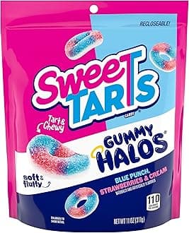 SweeTARTS Halos, Candy, Blue Punch and Strawberries and Cream, Tart and Chewy...