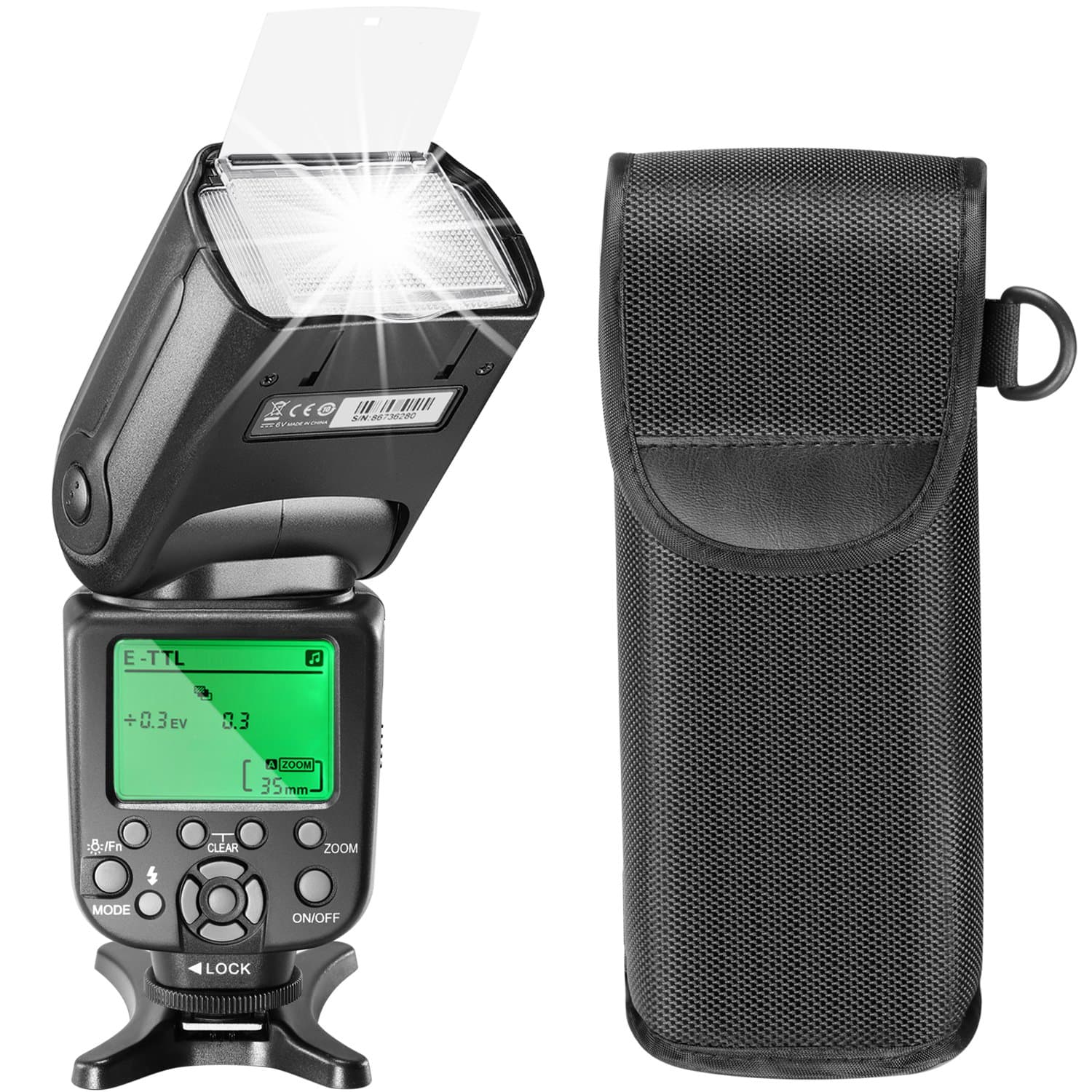 Neewer 2.4G Wireless HSS E-TTL LCD Display Master Slave Flash Speedlite for Canon DSLR Cameras, Such as 7D Mark II,5D Mark II III IV, 1300D, 1200D, 750D, 700D, 600D, 80D, 70D, 60D (NW871)