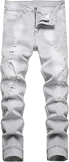 JUNBAOSS Men's Slim Fit Jeans Stretch Ripped Skinny Jeans for Men, Fashion Straight Leg Comfort Flex Waist Casual Pants