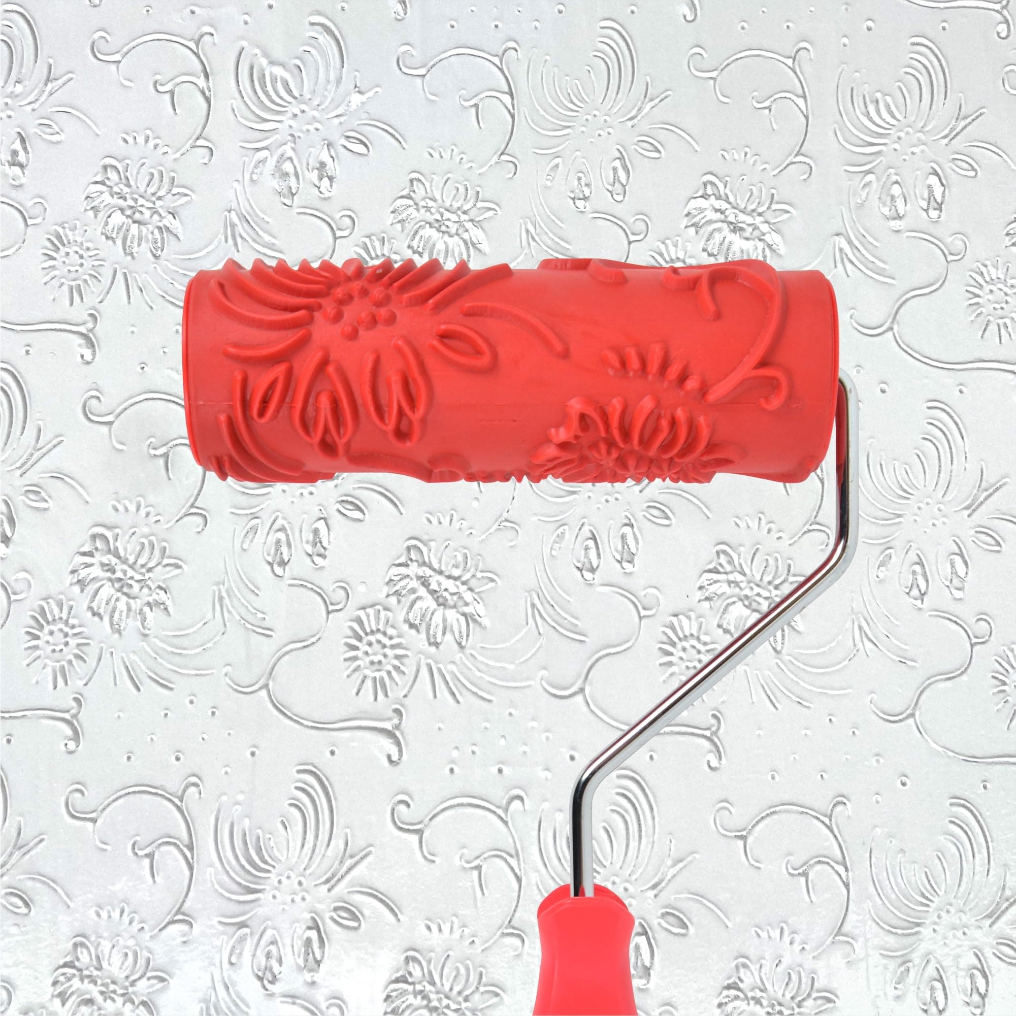 Hanroy 8'' Patterned Paint Roller for Wall Decoration Classic Texture Rubber Roller Decorative Household DIY Paint Art Tool for Wall Decoration (2017T)